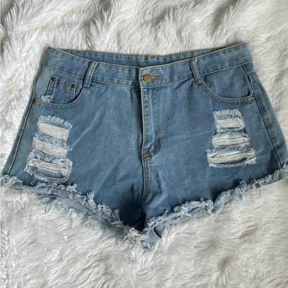 Shein Ripped Jean Shorts XL - Picture 1 of 5